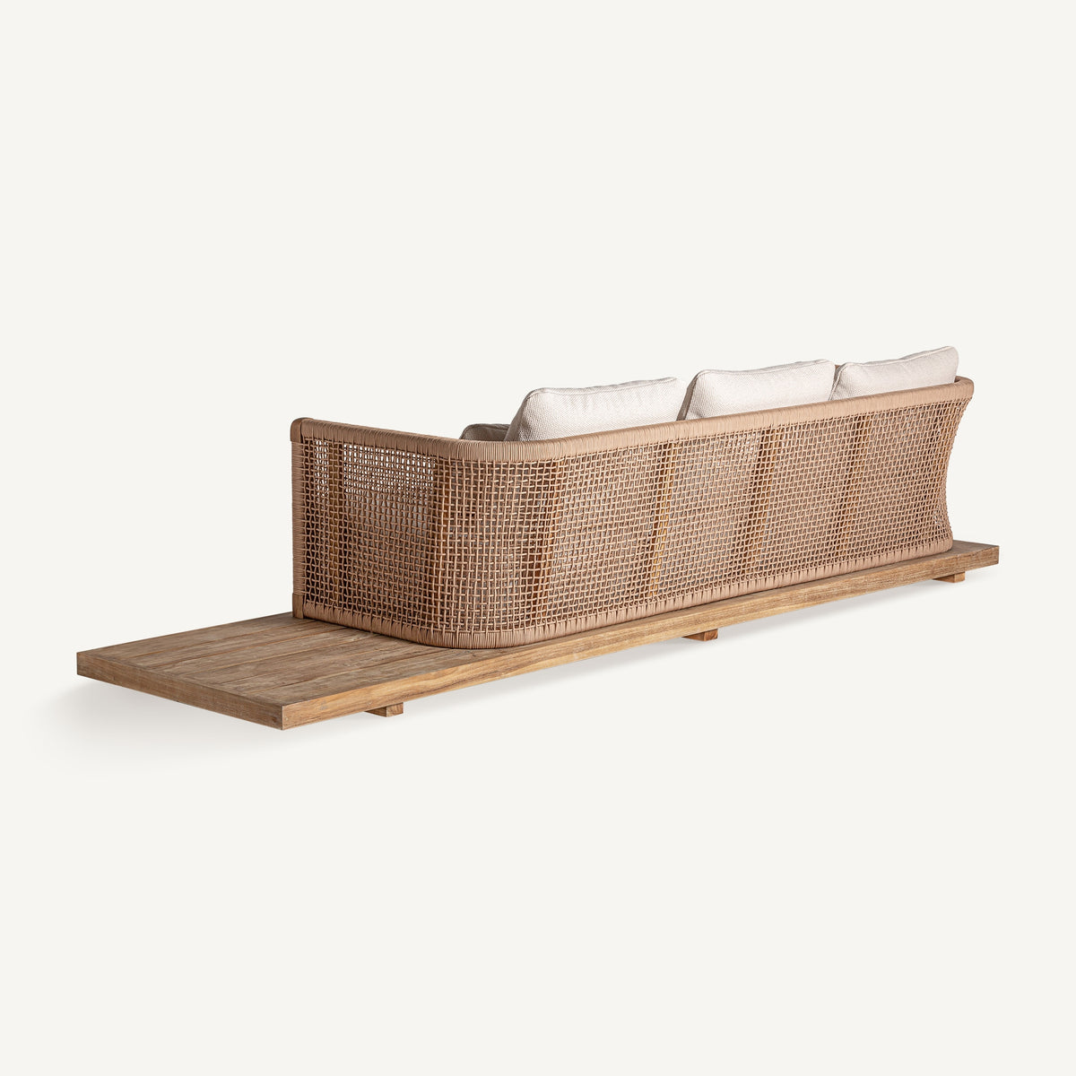Sofá de exterior de teca reciclada Nonza 320 cm beige