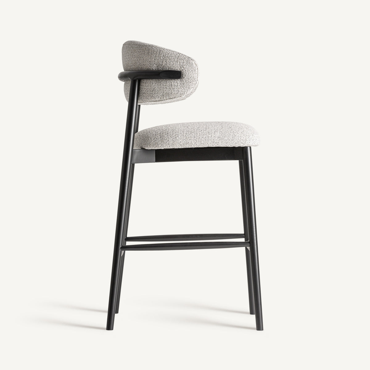 Taburete alto de fresno Valbonne negro 107 cm
