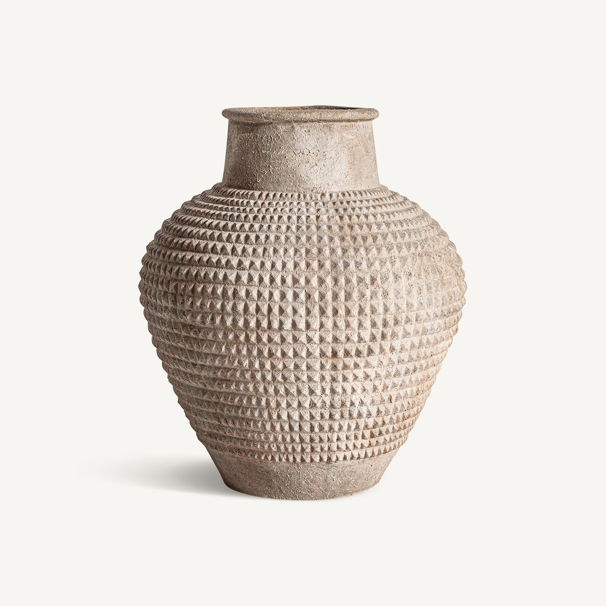 Tinaja de cemento beige Martigues mediana
