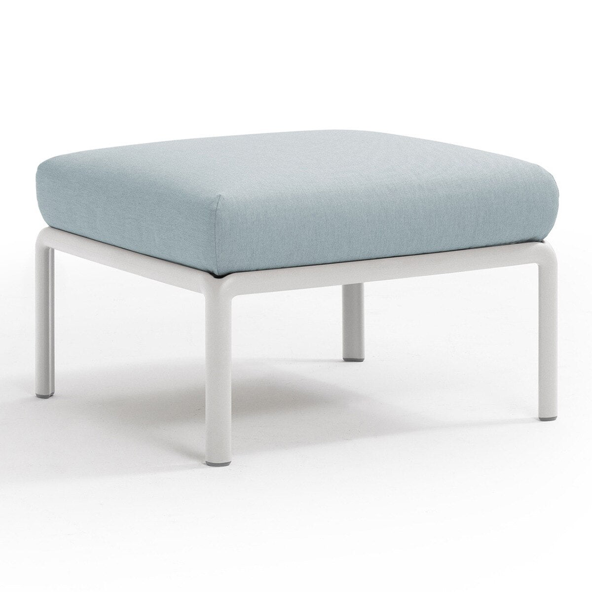 Set de sofá rinconera Komodo con puf y mesa de centro Nardi – Puf Komodo, blanco / azul claro