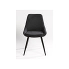 Silla tapizada gris y metal negro Ansouis