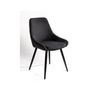 Silla tapizada gris y metal negro Ansouis