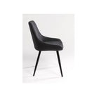 Silla tapizada gris y metal negro Ansouis