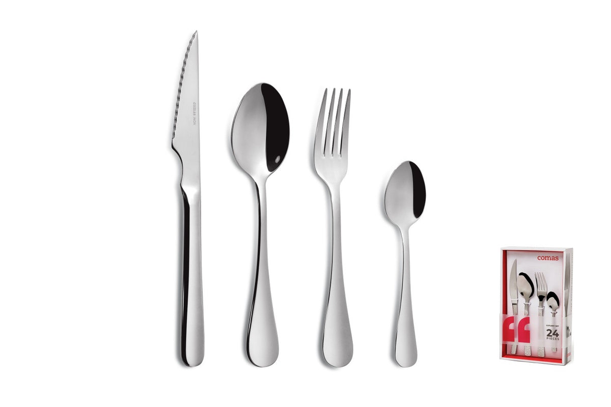 Set de 3 cuberterías de acero inoxidable Sevilla Comas