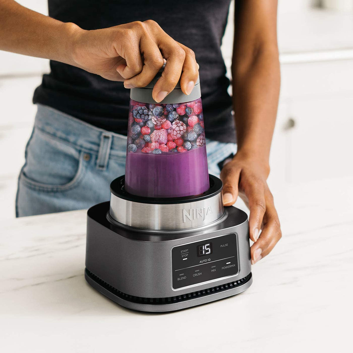Batidora de Vaso 2 en 1 Ninja Foodi Power Nutri (1100W) CB100EU - #pino_y_jacaranda#