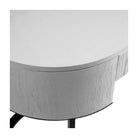 Consola ovalada blanca con cajón y metal negro Gżira