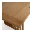 Mesa de comedor de roble natural con patas alistonadas Ortigia