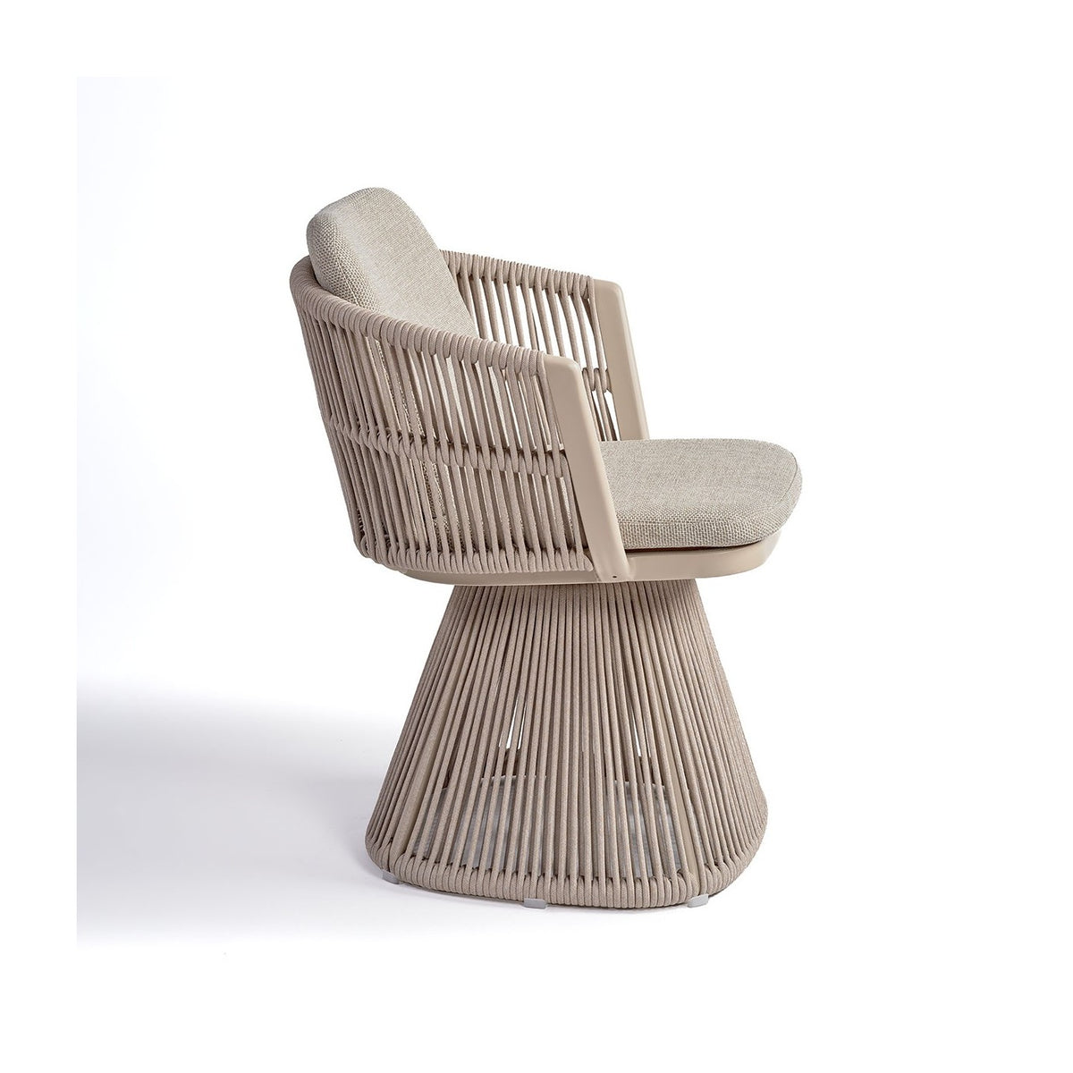 Sillón de comedor de exterior trenzado arena Mtarfa