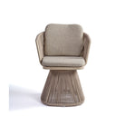 Sillón de comedor de exterior trenzado arena Mtarfa