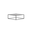 Mesa de centro cuadrada de travertino gris y metal Guadalest