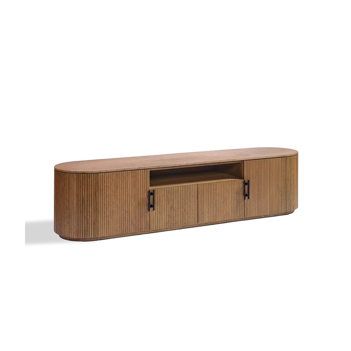 Mueble de TV ovalado de roble con palillería Lauris