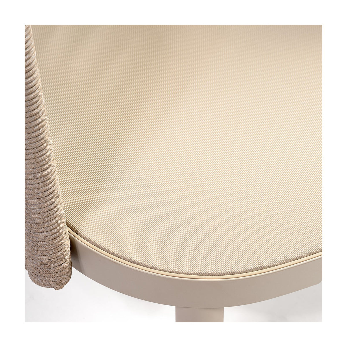 Sillón redondo de exterior de aluminio y cuerda Allariz