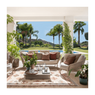 Sillón de exterior trenzado blanco grisáceo Taganana