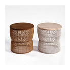 Mesa auxiliar de teca y cuerda natural Sorrento
