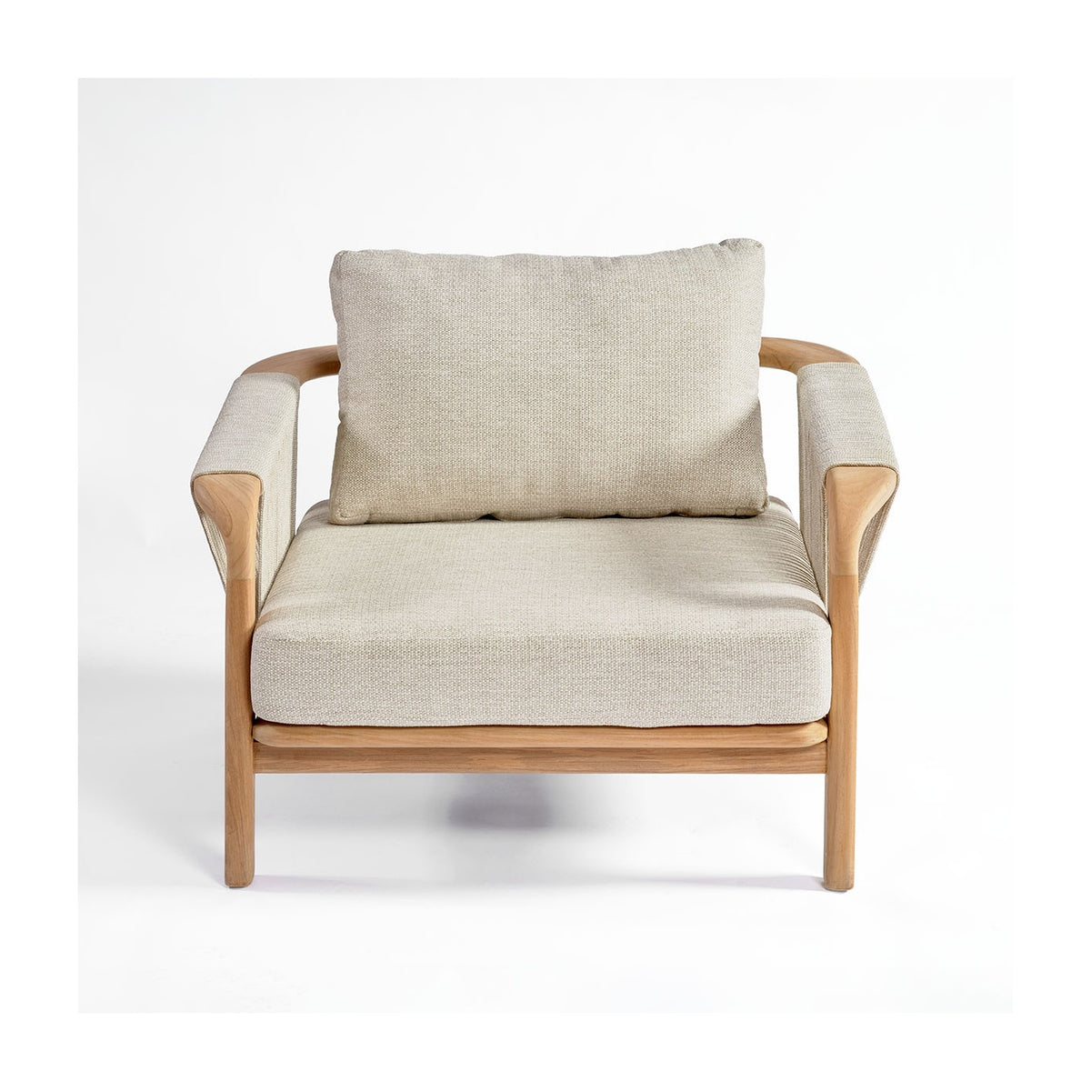 Sillón bajo de teca y cuerda para exterior Piana