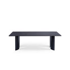 Mesa de comedor de piedra oscura y metal negro Chenini