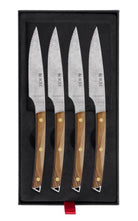 Set de 4 cuchillos chuleteros Icel ST03000 con mango de olivo