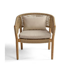 Sillón bajo de madera y cuerda arena Primošten