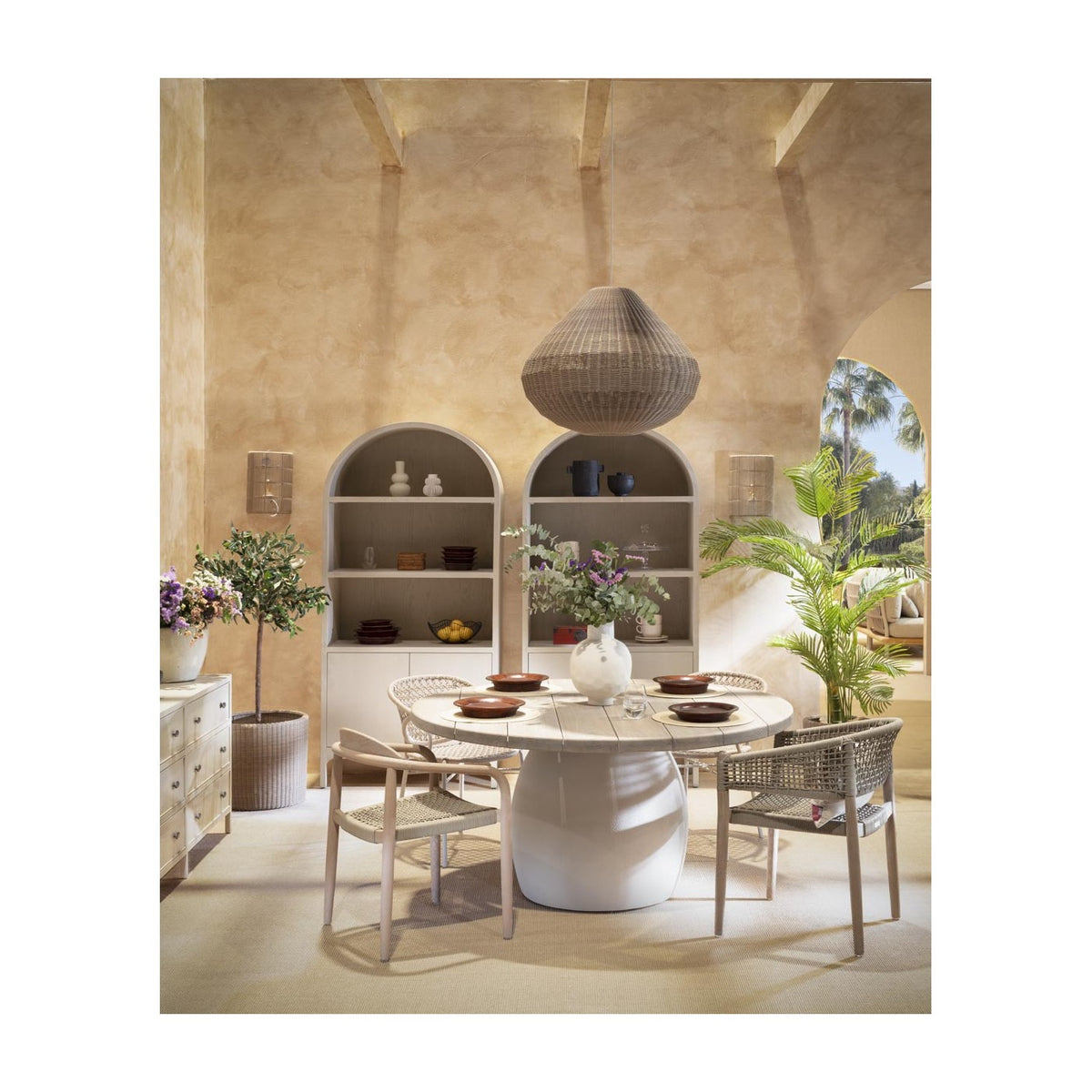 Silla de exterior eucalipto grisáceo y cuerda topo Céret