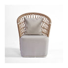 Sillón de respaldo alto de cuerda en red y aluminio Mougins