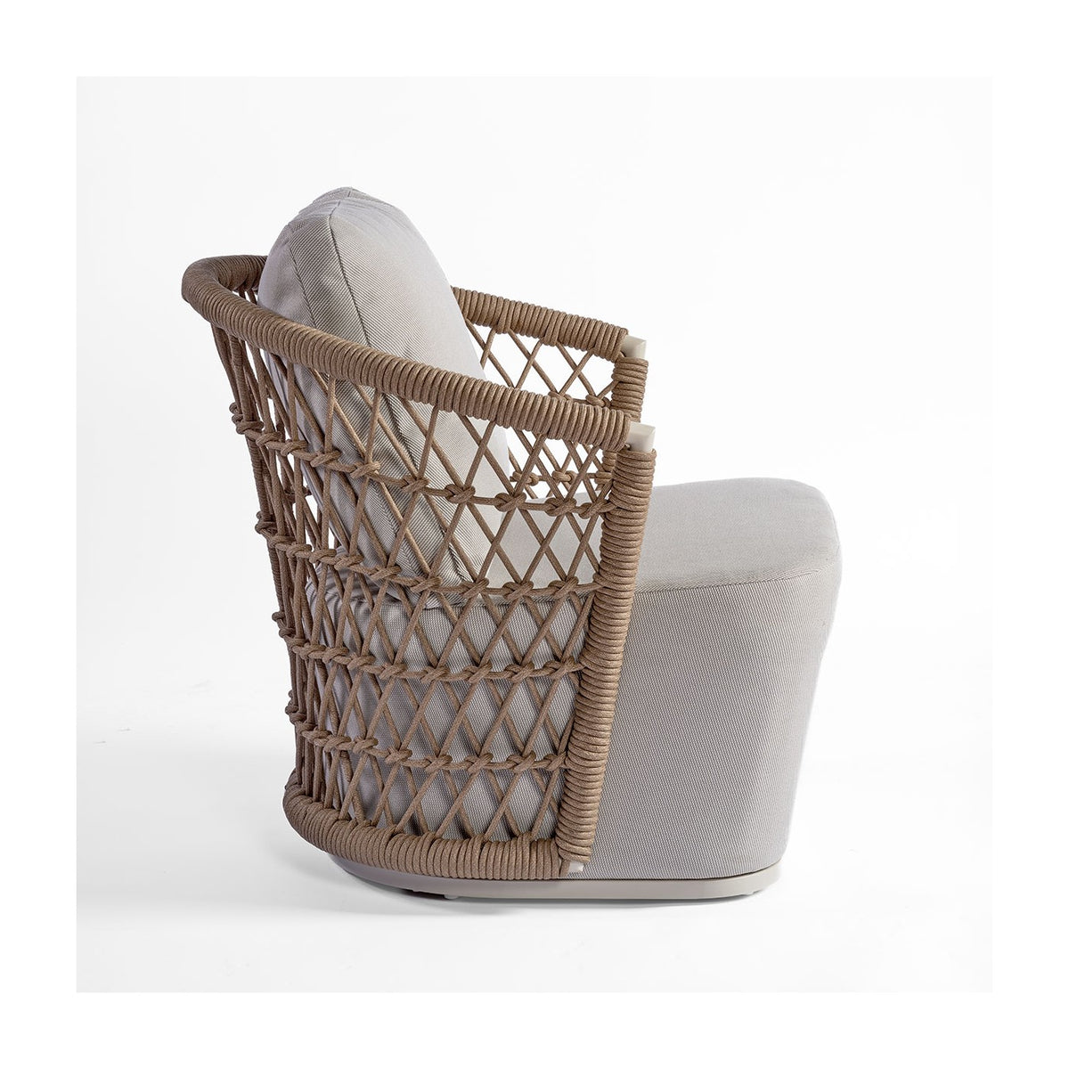 Sillón de exterior de cuerda en red y aluminio Oppède