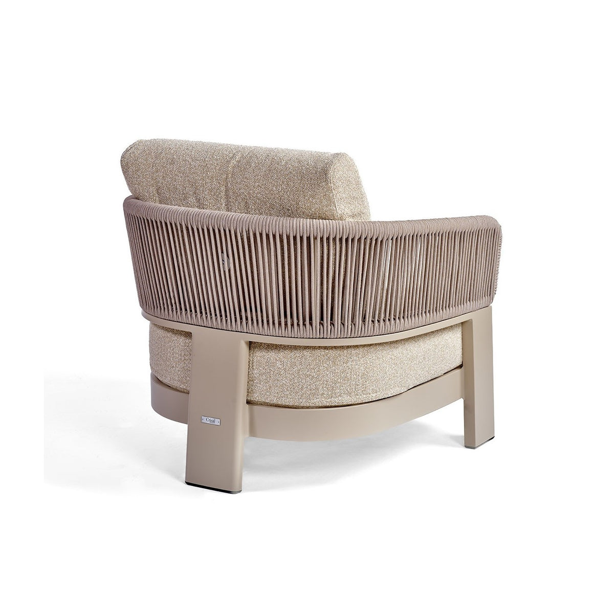Sillón bajo de exterior de cuerda y tapizado arena Oualidia