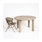 Silla de exterior de teca blanqueada y cuerda camel Antiparos