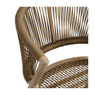 Silla de exterior de teca blanqueada y cuerda camel Antiparos