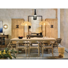 Silla de exterior de teca blanqueada y cuerda camel Antiparos