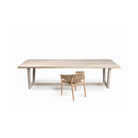 Mesa de comedor de exterior teca stone y metal topo Estremoz