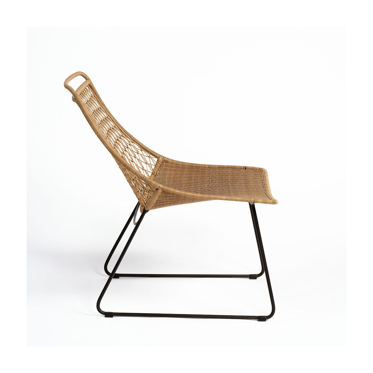 Silla de exterior de resina natural y metal Rethymno