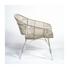 Sillón de exterior de resina y metal gris piedra Loutro