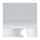 Mesa de comedor redonda acabado cemento blanco Amizmiz