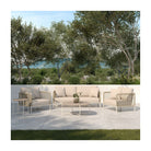 Sillón de exterior de aluminio y cuerda blanco roto Sa Trinxa