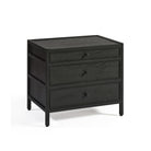 Cómoda baja de roble negro con tres cajones Ostuni