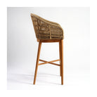Taburete alto de teca y cuerda beige Sault