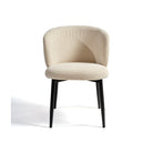 Silla tapizada beige claro de respaldo envolvente Tamariu