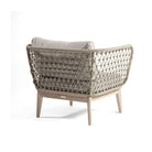Sillón de exterior de eucalipto y cuerda blanco grisáceo Ithaca