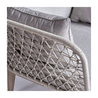 Sillón de exterior de eucalipto y cuerda blanco grisáceo Ithaca