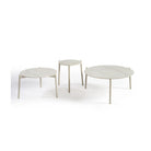 Mesa de centro redonda de aluminio y cerámica marmoleada Goult