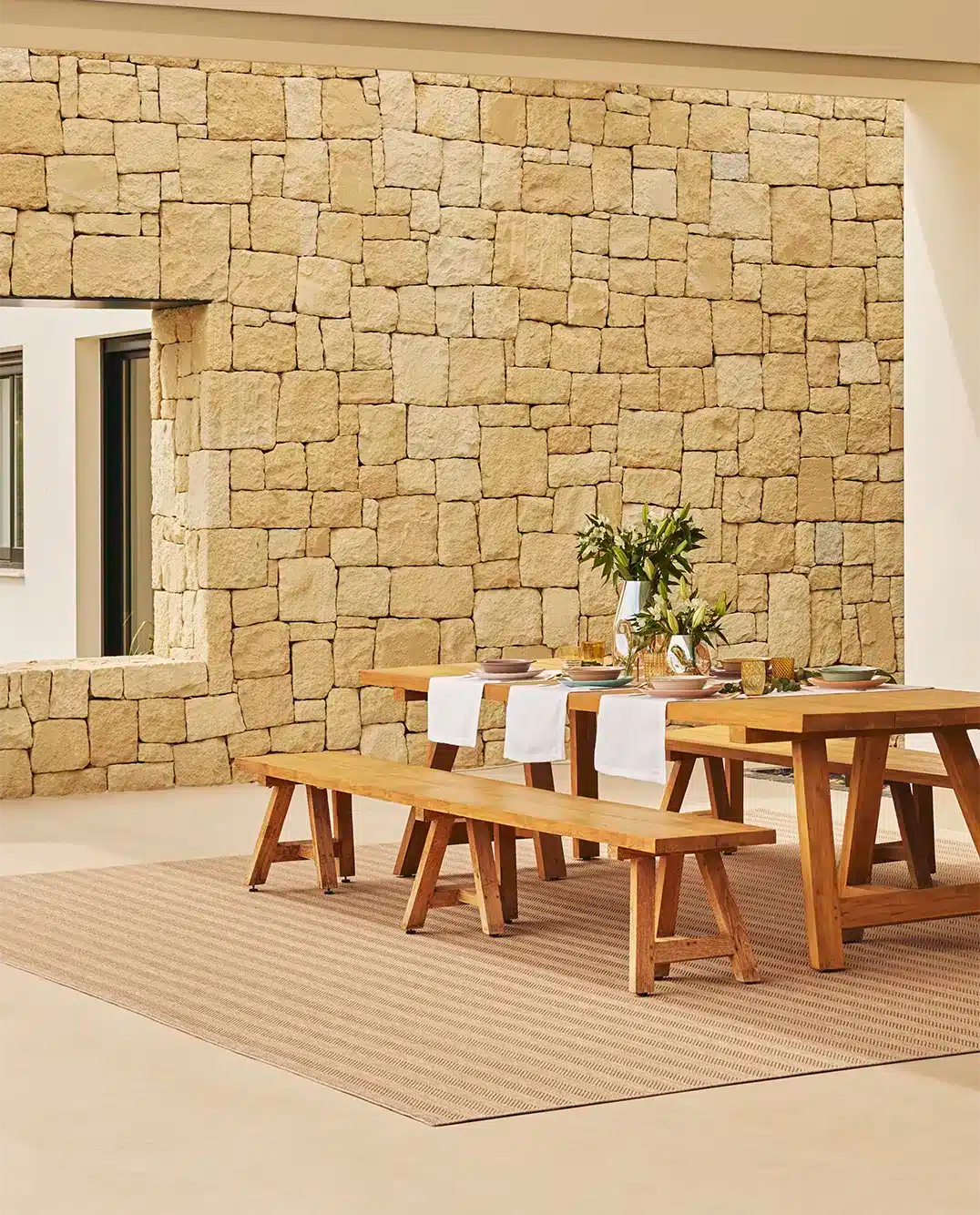 Alfombra rectangular de interior y exterior Palma Icon - #pino_y_jacaranda#