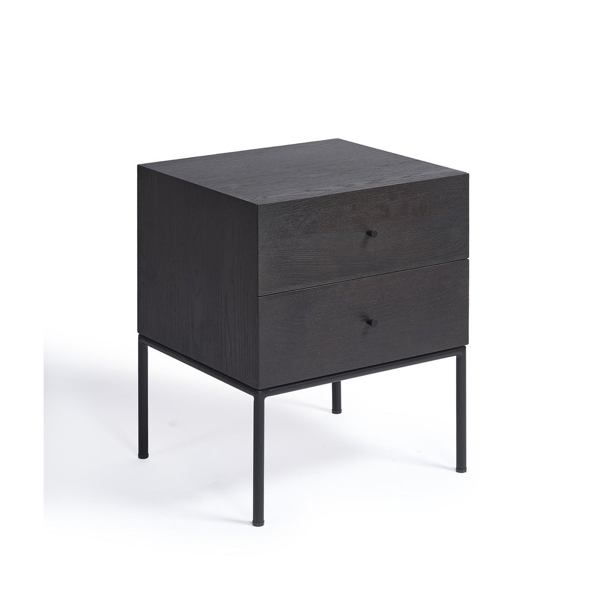 Mesita de noche black brown y metal negro Xlendi