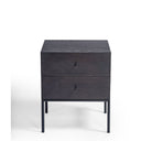 Mesita de noche black brown y metal negro Xlendi