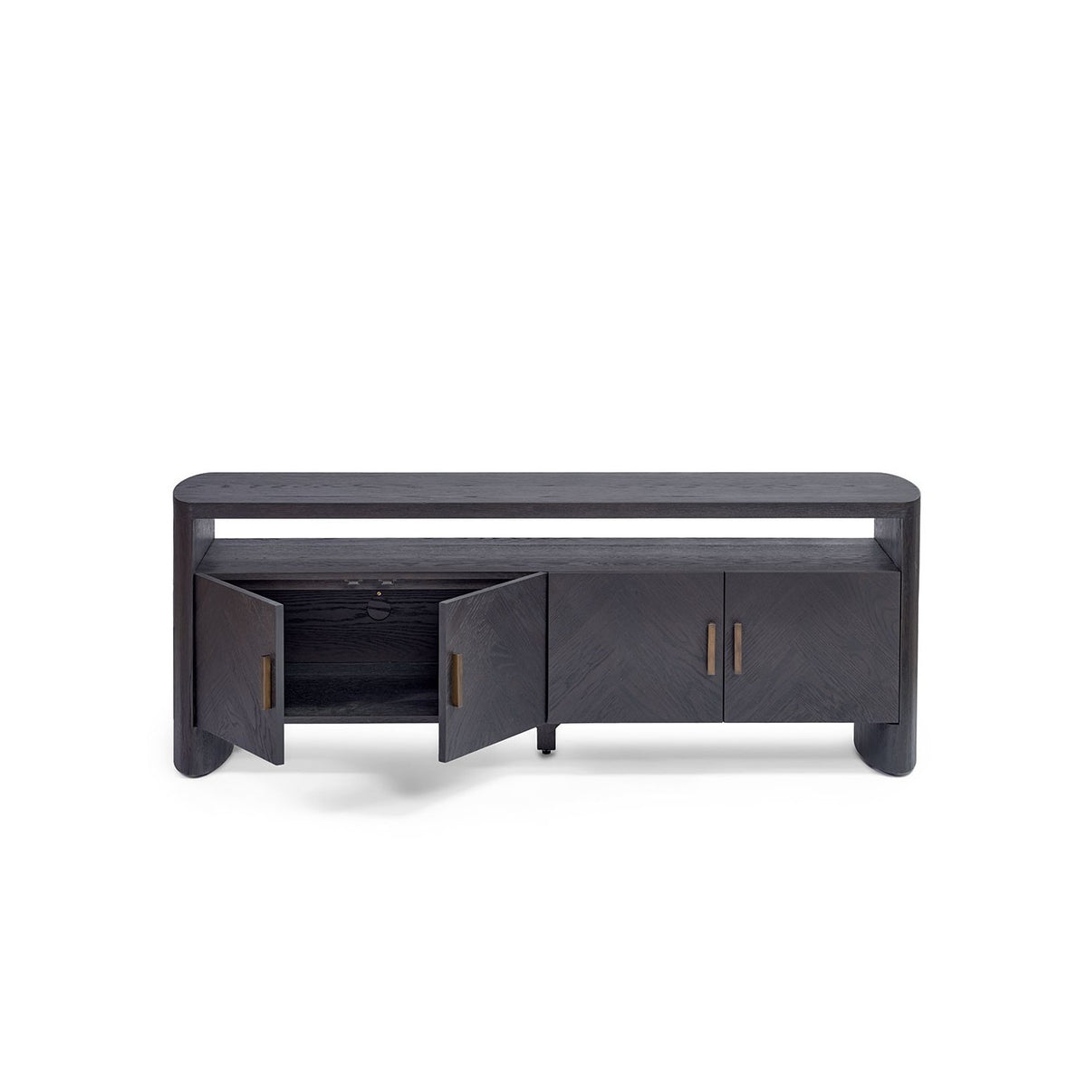 Mueble de TV de roble black brown con cuatro puertas Tamegroute