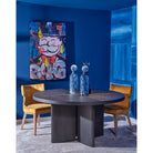 Mesa de comedor redonda de roble black brown Żurrieq