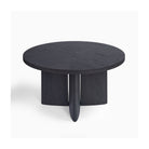 Mesa de comedor redonda de roble black brown Żurrieq