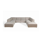 Sofá modular de lino beige de líneas rectas Querença