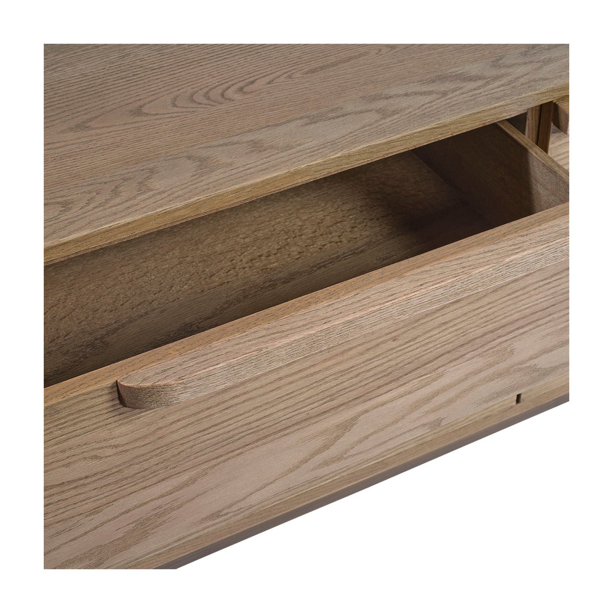 Mueble de TV de roble natural y dorado con cajones Sant Rafel