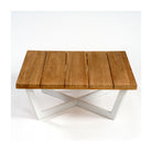 Mesa de centro cuadrada de teca y aluminio piedra Iraklia