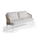 Sofá de exterior de aluminio blanco y cuerda Menton